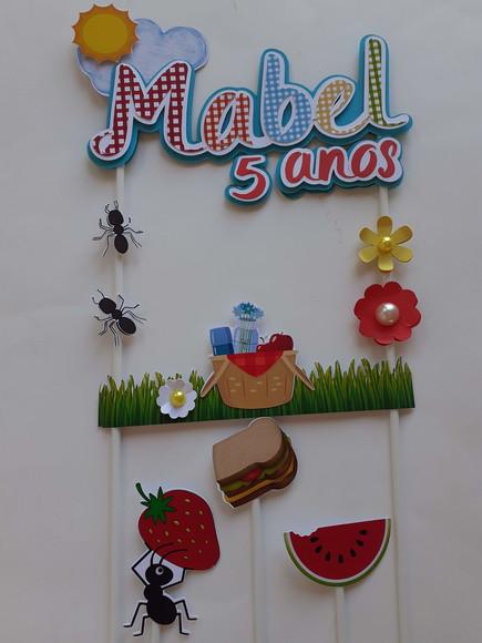 Topo de Bolo/cake Topper - Piquenique