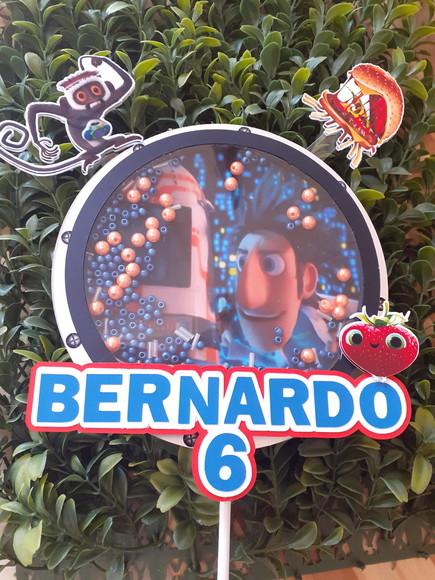 Topo de Bolo/cake Topper -com Visor - Tá Chovendo Hambúrguer