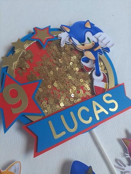 Topo de Bolo/cake Topper (shaker) -sonic