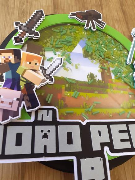 Topo de Bolo/cake Topper (shaker) -minecraft