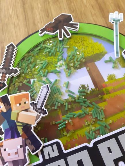 Topo de Bolo/cake Topper (shaker) -minecraft
