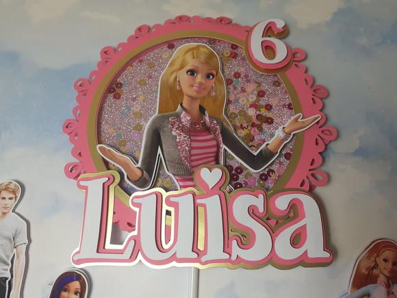 Topo de Bolo/cake Topper com Visor Barbie