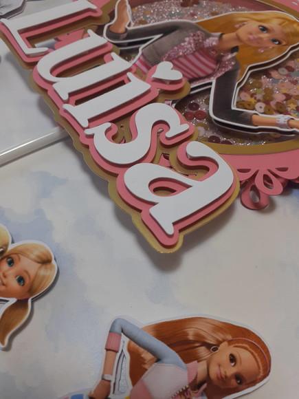 Topo de Bolo/cake Topper com Visor Barbie