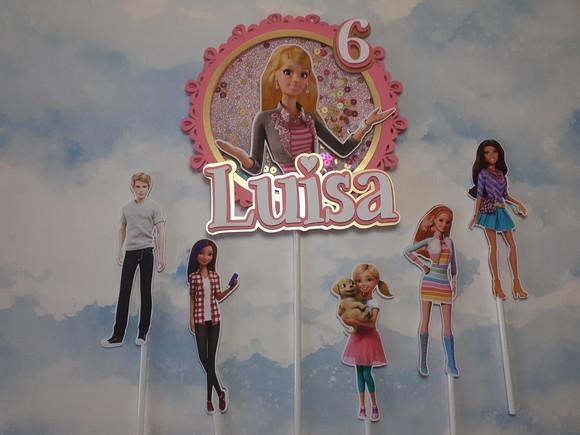 Topo de Bolo/cake Topper com Visor Barbie