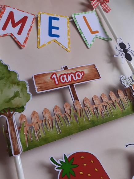 Topo de Bolo/cake Topper Piquenique