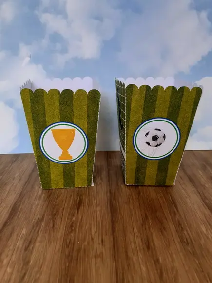 10 Caixa/cachepô de Pipoca Futebol
