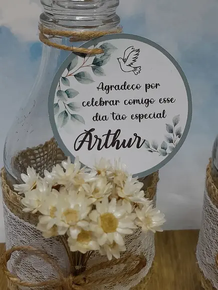 10 Garrafas de Vidro (200ml) Flores Desidratadas