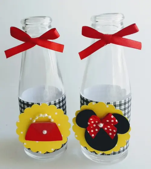 10 Garrafas de Vidro (200ml) Mickey