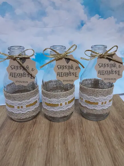 10 Garrafas de Vidro (200ml) Passa Fita
