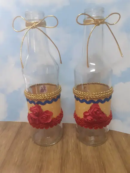 10 Garrafas de Vidro Longneck (275ml) Flores Desidratadas
