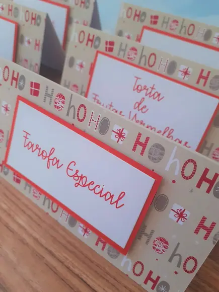 10 Plaquinha de Identificação/comida Natal