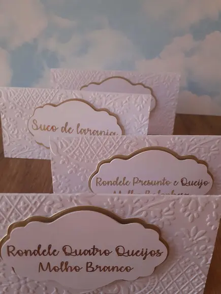 10 Plaquinhas de Identificação/comida - Dourado