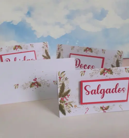 10 Plaquinha de Identificação/comida Natal
