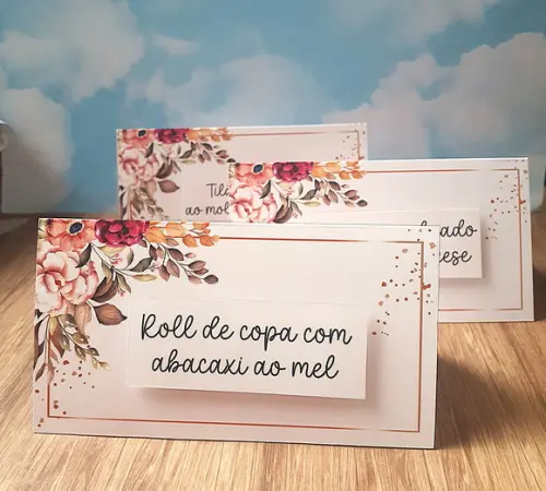 10 Plaquinhas de Identificação/comida Floral