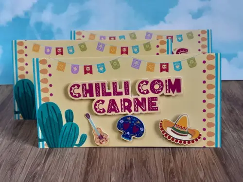 10 Plaquinhas de Identificação/comida Festa Mexicana