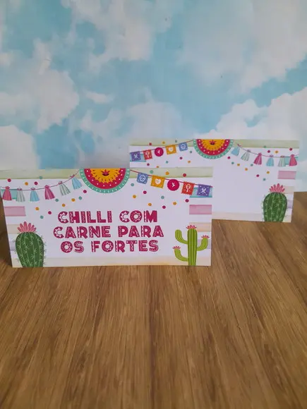 10 Plaquinhas de Identificação/comida Festa Mexicana