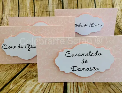 10 Plaquinhas de Identificação/comida Rosa