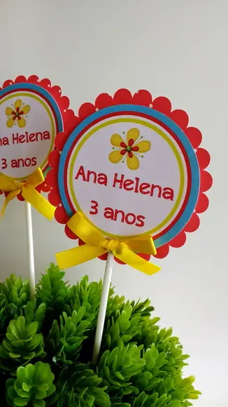 10 Topper Enfeite para Centro de Mesa Piquenique