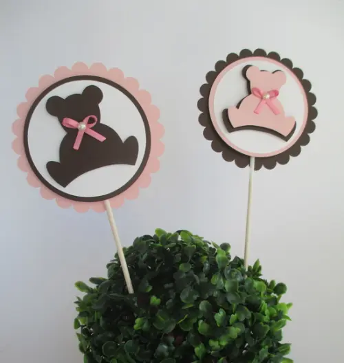 12 Topper Enfeite para Cento de Mesa Ursinhos
