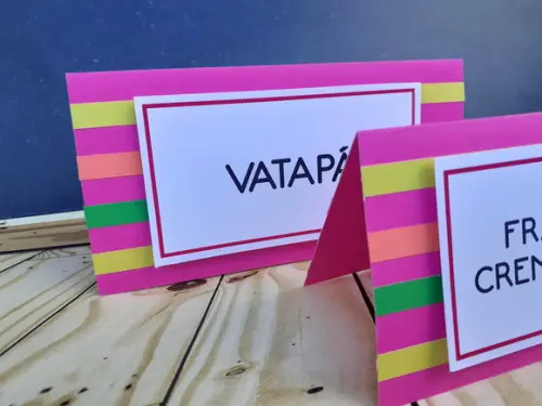 12 Plaquinhas de Identificação/comida Festa Neon
