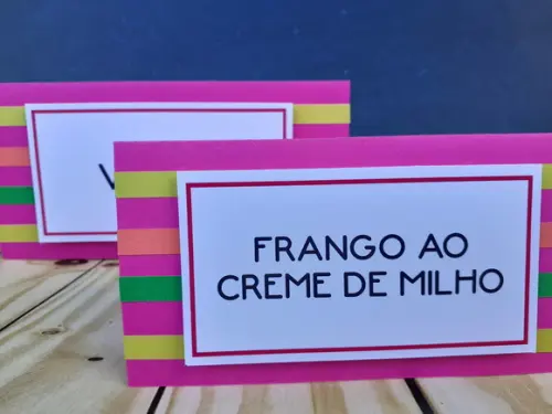12 Plaquinhas de Identificação/comida Festa Neon