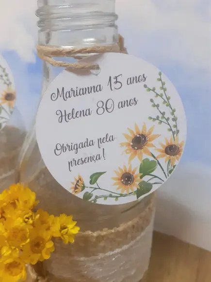 15 Garrafas de Vidro (200ml) Rústica Flores Desidratadas