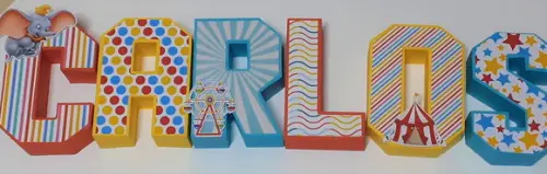 2 Letra Decorativa 3d Circo