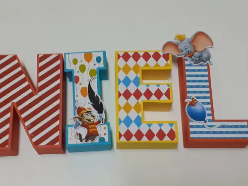 2 Letra Decorativa 3d Circo