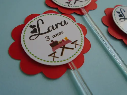 20 Topper para Doces - Piquenique Tag