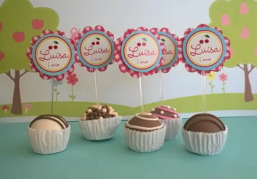 20 Topper para Doces - Piquenique Tag