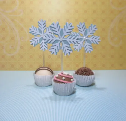 20 Topper para Doces Frozen Flocos de Neve
