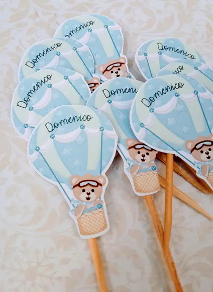 20 Topper para Doces Urso Balão