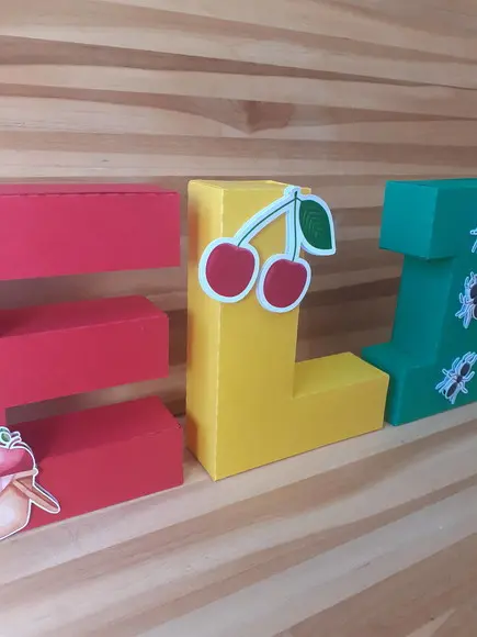4 Letra Decorativa 3d Colorida Lisa