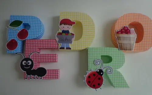 5 Letras Decorativas 3d Piquenique