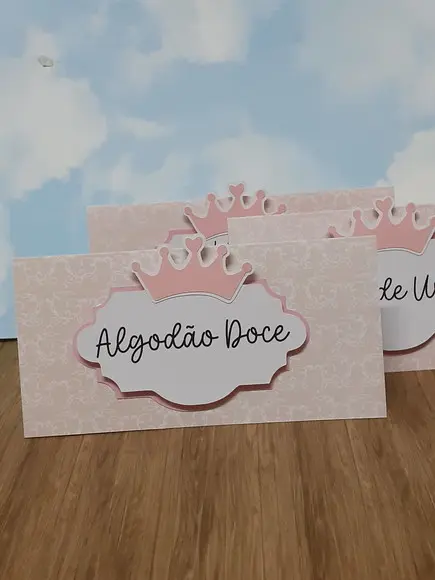 5 Plaquinhas de Identificação/comida Coroa