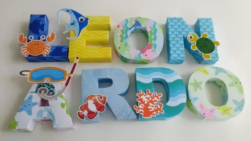 6 Letra Decorativa 3d Fundo do Mar