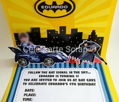 Convite Pop Up (3d) - Batman