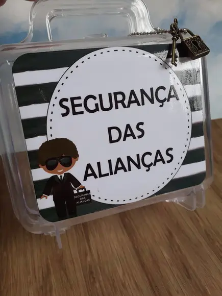 Maleta Acrílica Casamento Segurança das Alianças
