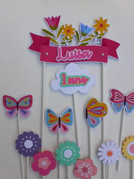 Topo de Bolo/cake Topper - Jardim
