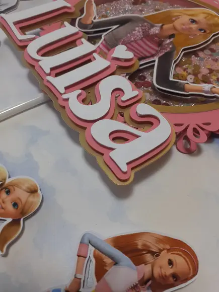 Topo de Bolo/cake Topper com Visor Barbie