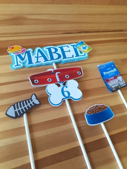 Topo de Bolo/cake Topper Gatinho