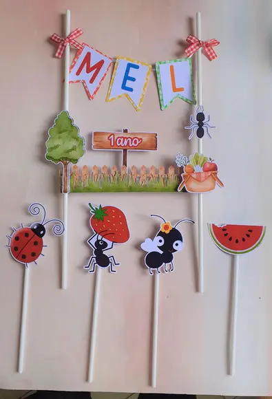 Topo de Bolo/cake Topper Piquenique