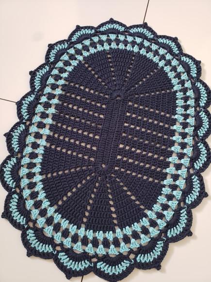 Tapete de Crochê Azul