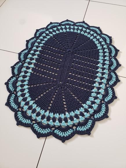 Tapete de Crochê Azul