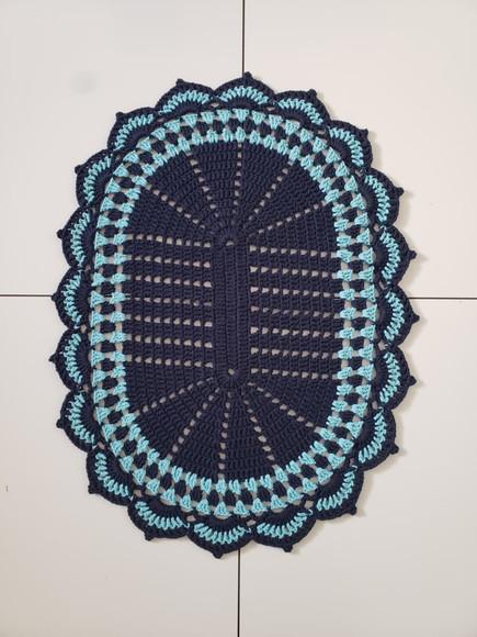 Tapete de Crochê Azul