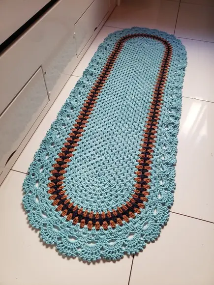 Tapete Grande de Crochê para Quarto / Passadeira