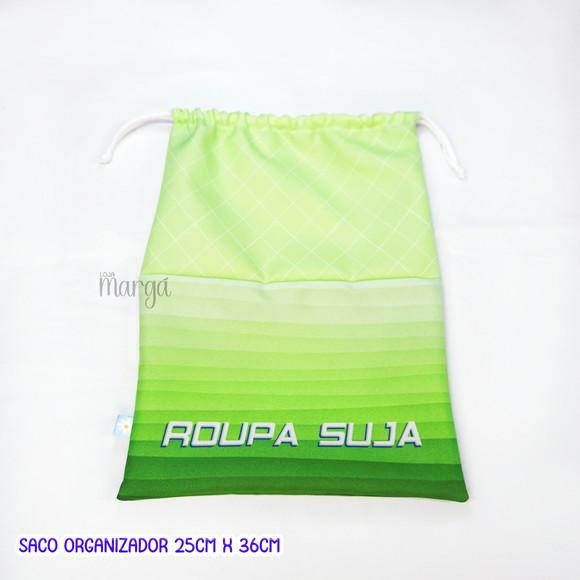 Kit 2 Sacos Organizadores Azul e Verde - Roupa Limpa e Suja