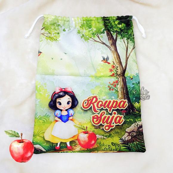 Kit 2 Sacos Organizadores Branca de Neve -roupa Limpa e Suja