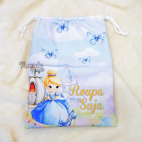 Kit 2 Sacos Organizadores Cinderela - Roupa Limpa e Suja