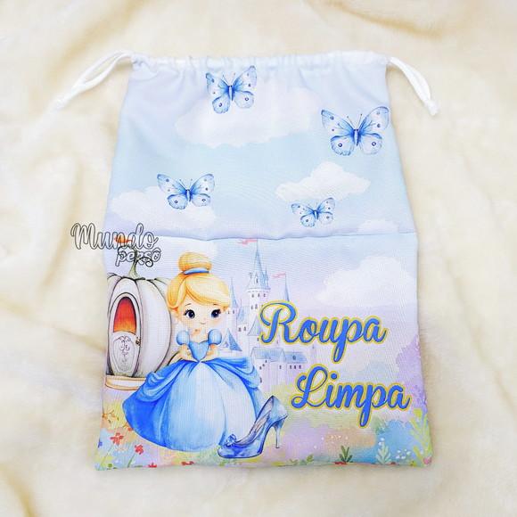Kit 2 Sacos Organizadores Cinderela - Roupa Limpa e Suja